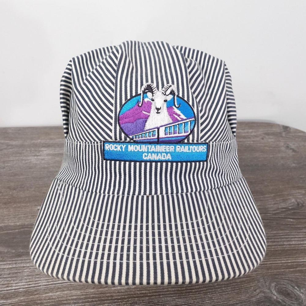 Vintage Rocky Mountaineer Railtours Canada‎ Train Conductor Hat Cap Snapback
